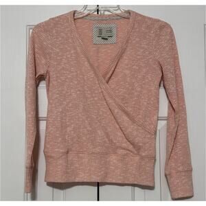 Mon Tues Wed Thur Fri Sat Sun Anthropologie Surplice Neck Sweater, Size XS